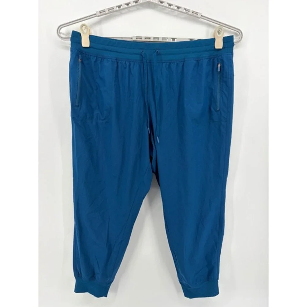 Tek Gear Women's Cropped Joggers Teal Blue‎ Plus Size 2X Athletic Travel